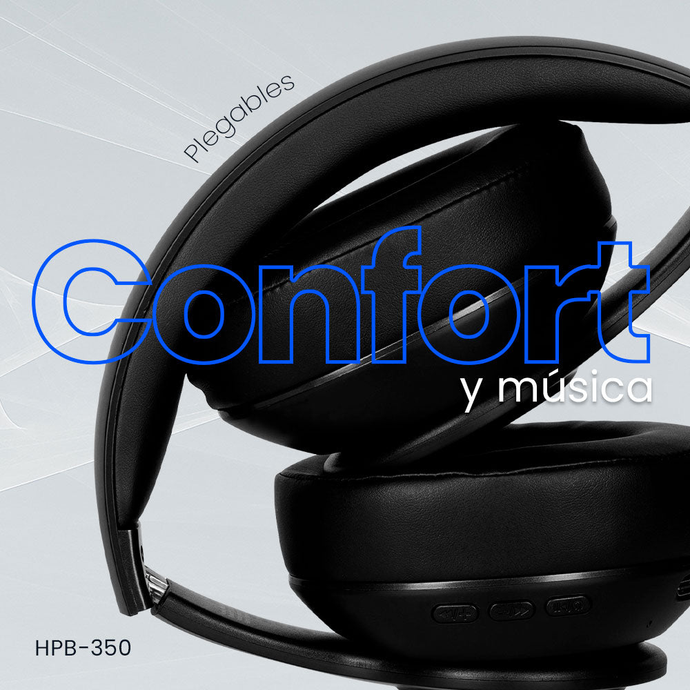 DIADEMA VORAGO HPB-350 BLUETOOTH/3.5MM/TF/FM 12HRS MANOS LIBRES PLEGABLES LUZ BLANCA