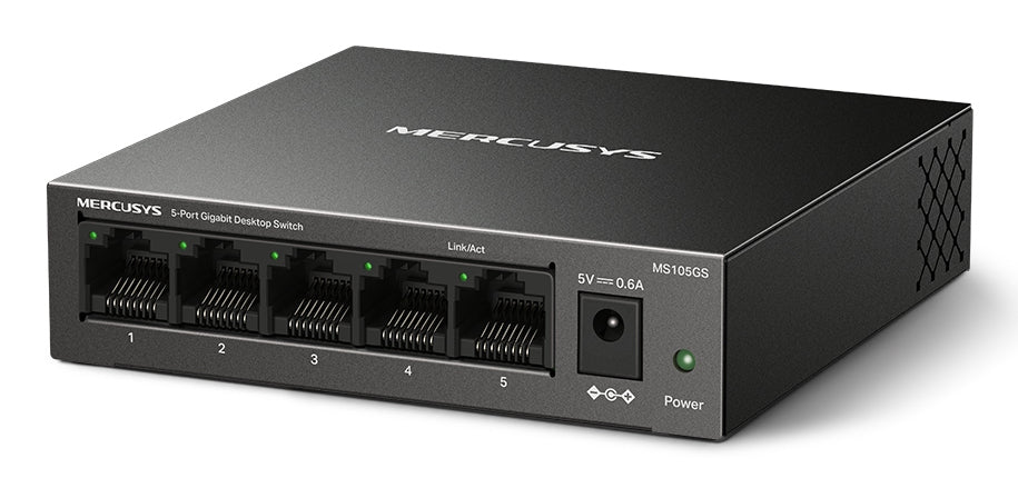 Mercusys MS105GS switch No administrado Gigabit Ethernet (10/100/1000) Negro