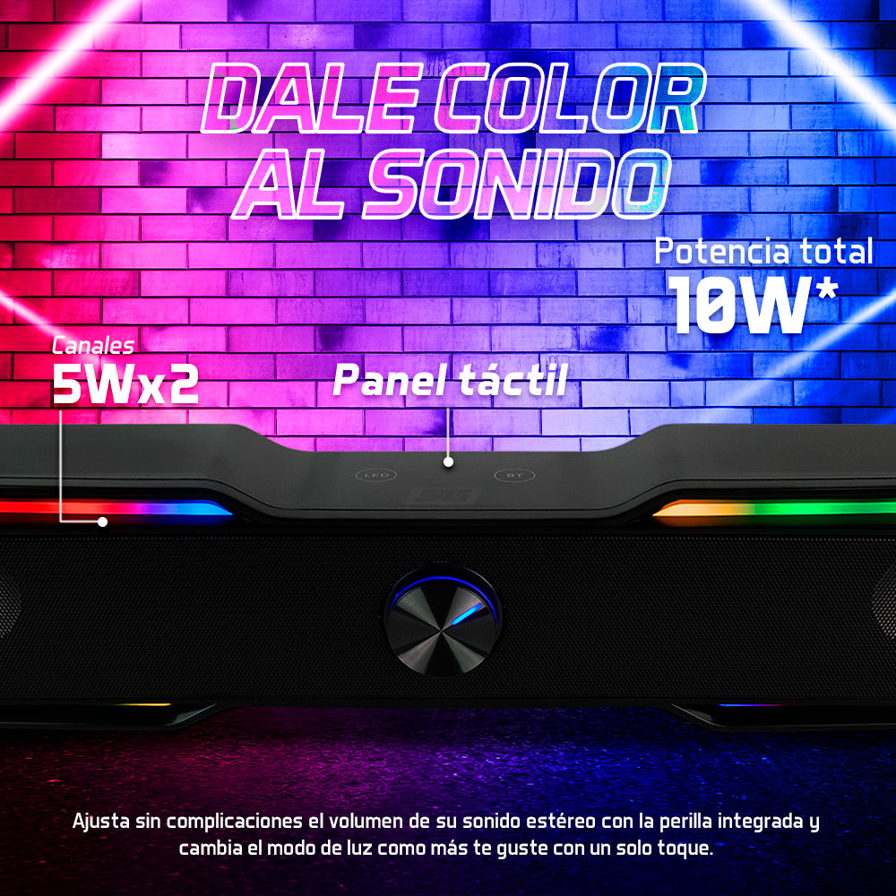 BOCINA START THE GAME BSP-350 BLUETOOTH/3.5MM, USB, ILUMINACIÓN RGB, NEGRO