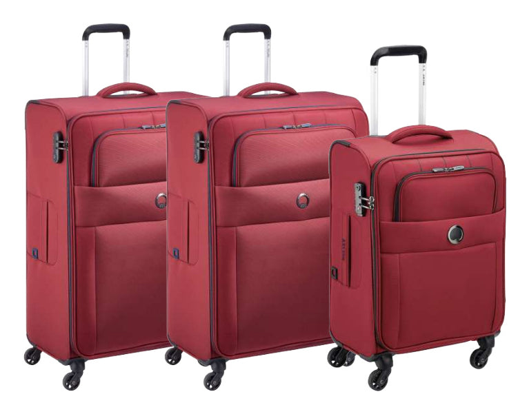 DELSEY SET MALETAS CUZCO TELA 20, 24, 28 PULG. RED