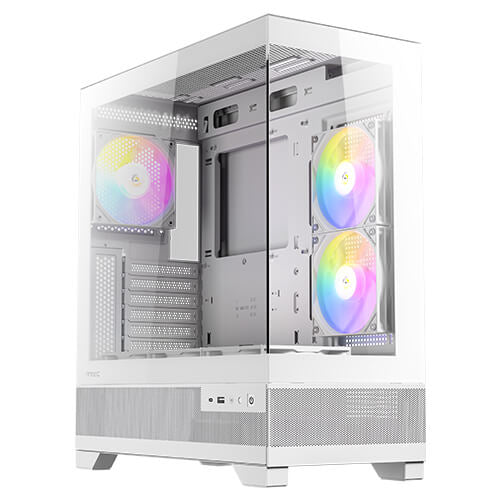 GABINETE ANTEC (CX700 ARGB WHITE) MEDIA TORRE ATX,CRISTAL,S/FUENTE,3*FAN,1*USB-C,1*USB 3.0,BLANCO