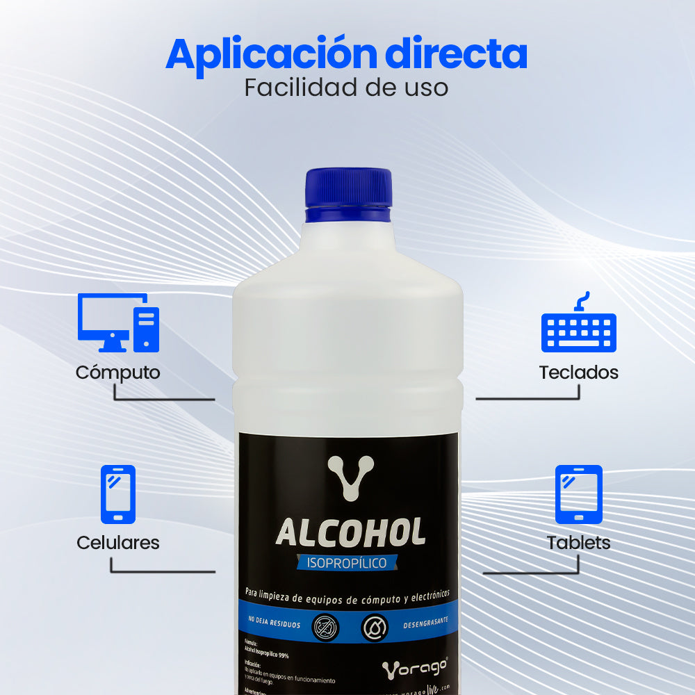 Vorago Alcohol Isopropílico limpiador de contacto 1000 ml