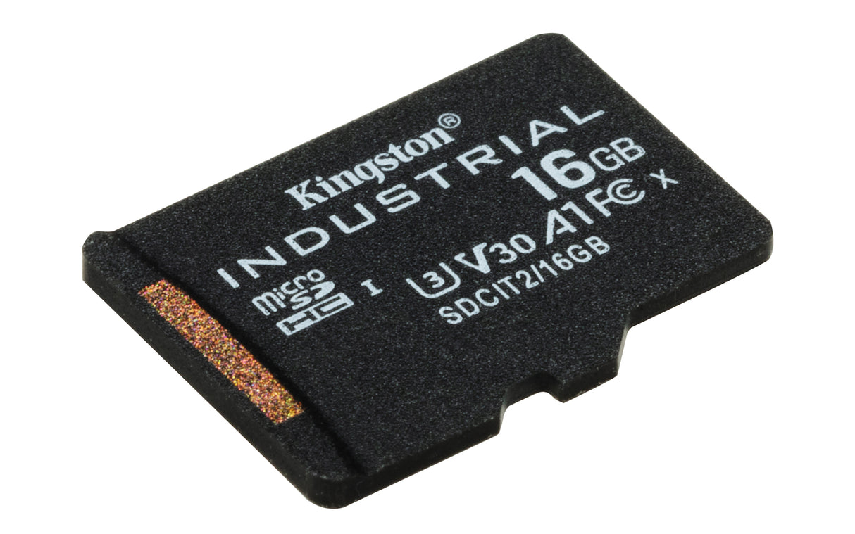 Kingston Technology Tarjeta 16GB microSDHC Industrial C10 A1 pSLC + adaptador SD Memoria Flash 16 GB MicroSDHC 100 MB/s 80 MB/s