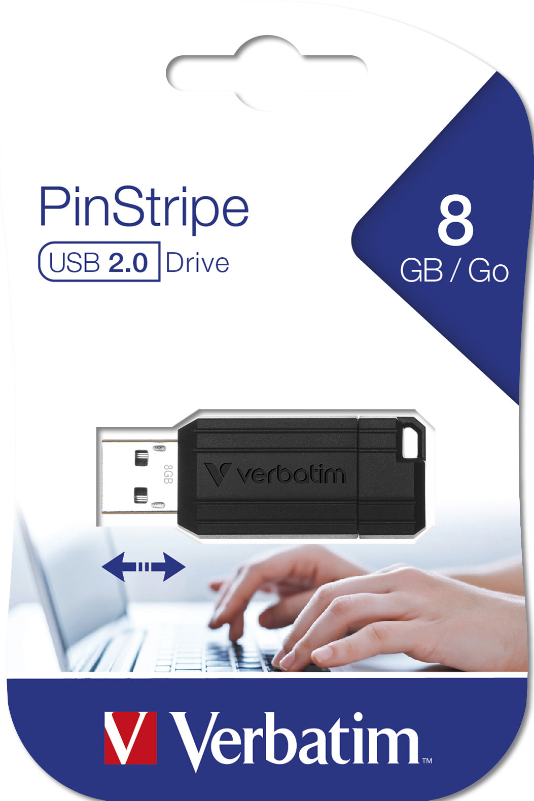 Verbatim PinStripe - Unidad USB de 8 GB - Negro Memoria Flash 8 GB USB tipo A 2.0 10 MB/s
