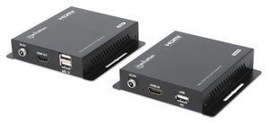 Manhattan Kit extensor KVM HDMI 1080p sobre IP, extiende señal 1080p@60 Hz hasta 120 m mediante cabl