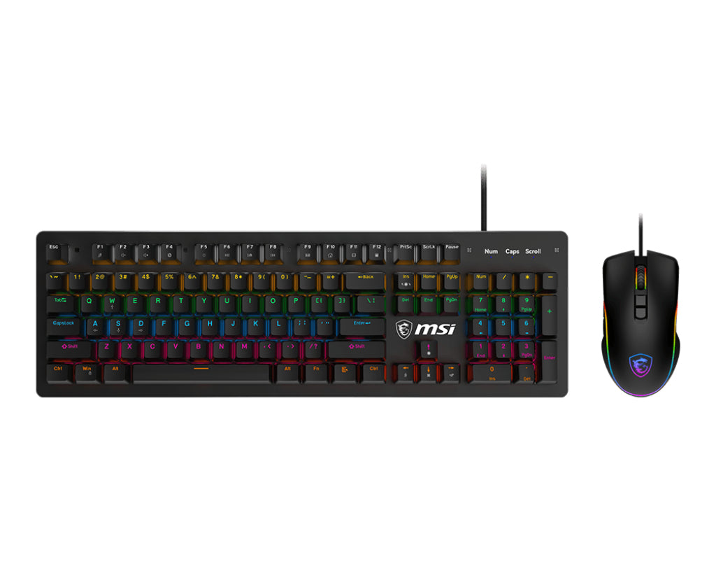 MSI FORGE GK300 COMBO BLUE Teclado Juego Alámbrico USB Interruptor mecánico