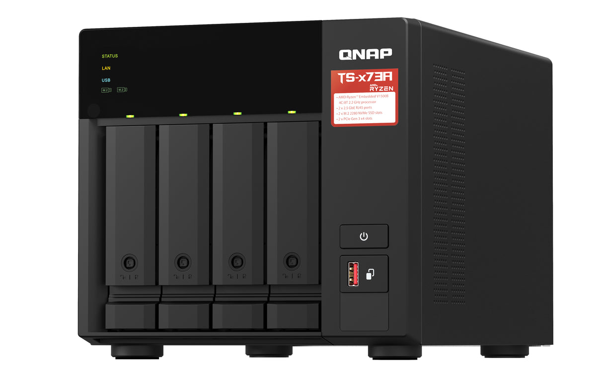 QNAP TS-473A Servidor 0 GB M.2, Serial ATA II, Serial ATA III 2.5,3.5,M.2 cm (2.5,3.5,M.2") 1