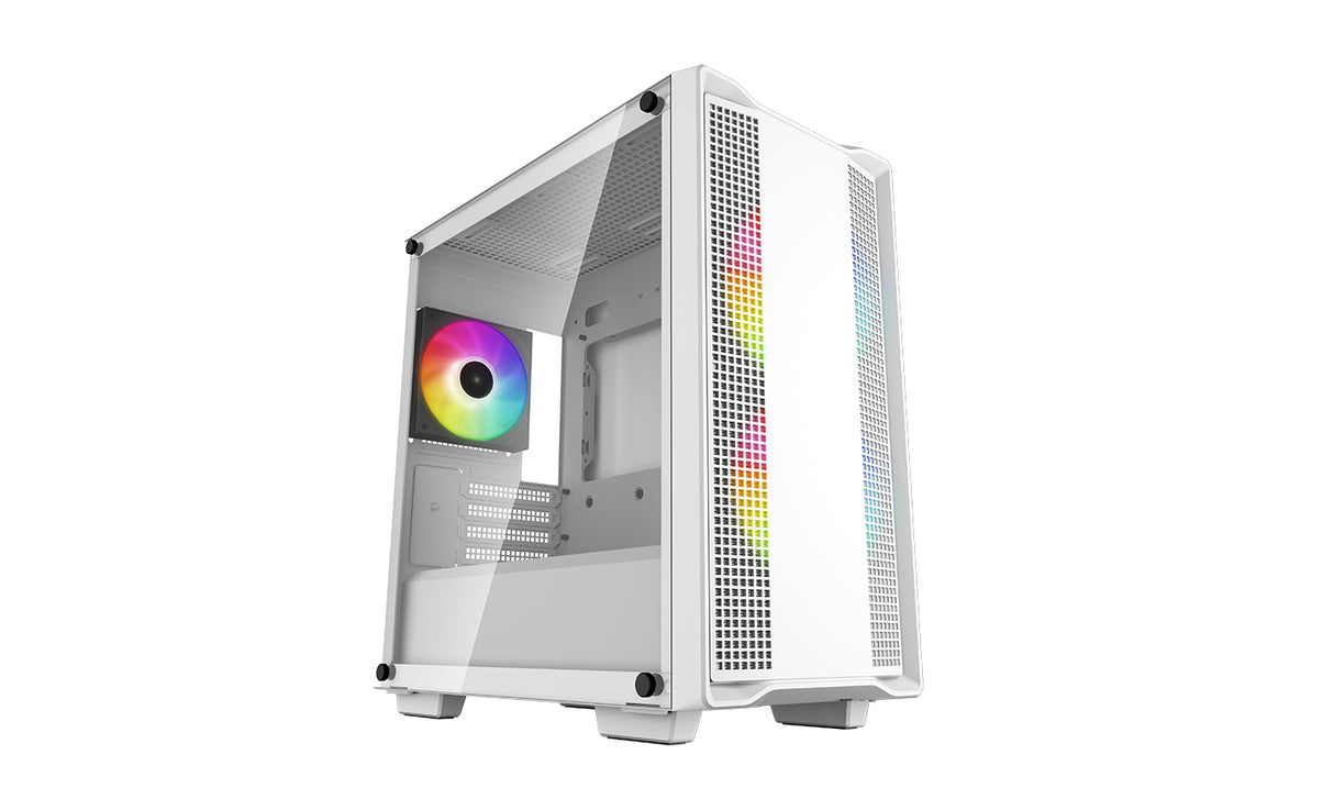 DeepCool CC360 WH ARGB carcasas ordenador ABS, Acero, Vidrio templado Mini Tower PC Blanco