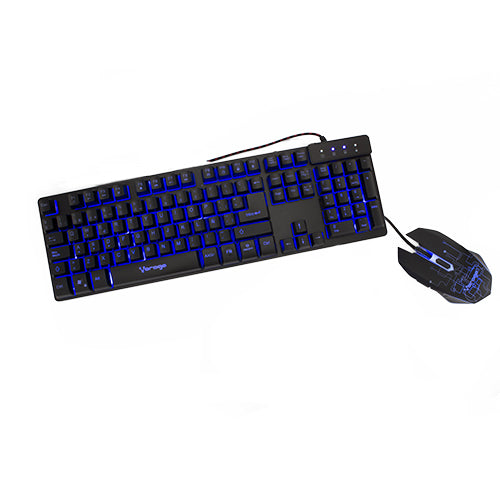 Vorago KM-500 teclado Ratón incluido Universal USB Español Negro, Tamaño completo (100%), Alámbrico, Interruptor mecánic