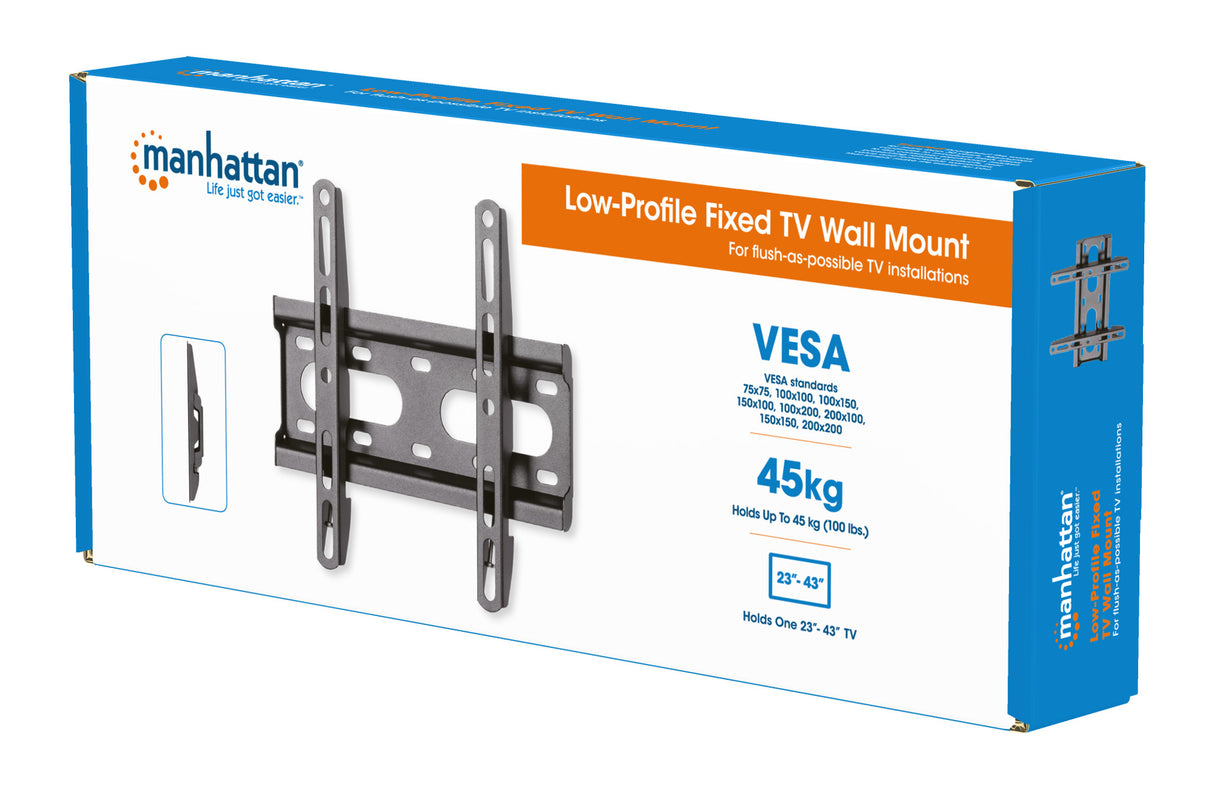 Manhattan Soporte fijo de bajo perfil para TV soportes para tv 45 kg 58,4 cm (23") 1 109,2 cm (43")