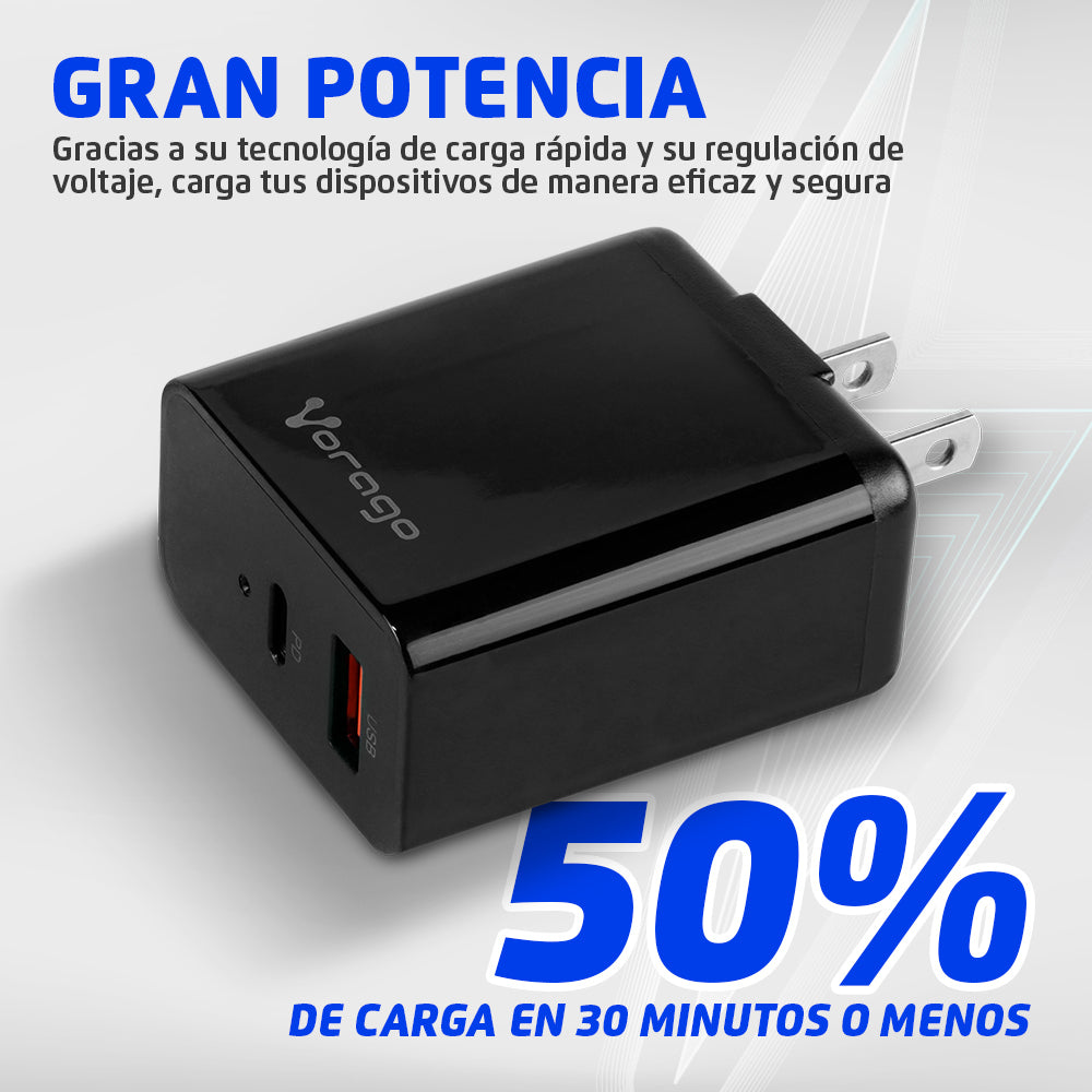 Vorago AU-350 Universal Negro Corriente alterna Interior, AU-350-BK | Cargador de dispositivos móviles