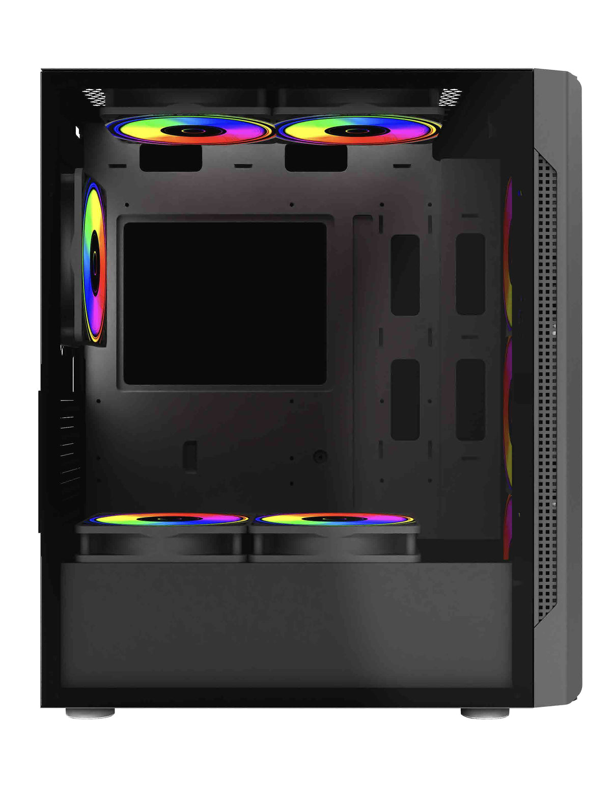 Gabinete ACTECK Gamer Media Torre Dragonfly II Mesh GM740 / Max MB ATX / 1xUSB 3.0 + 4xFan RGB / Panel Izq Cristal + Fr