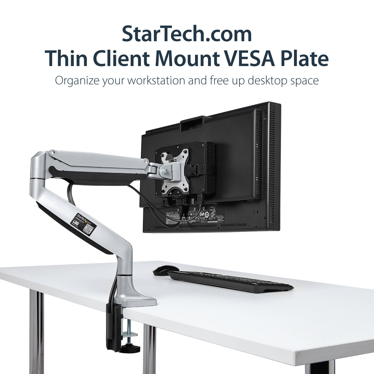 StarTech.com Soporte de Montaje VESA para Clientes Delgados - Caja VESA para Thin Clients - Soporte para Clientes Ligeros soportes para cpu Peana para monitor Escritorio pequeño 5 kg 75 x 75,100 x 100 mm