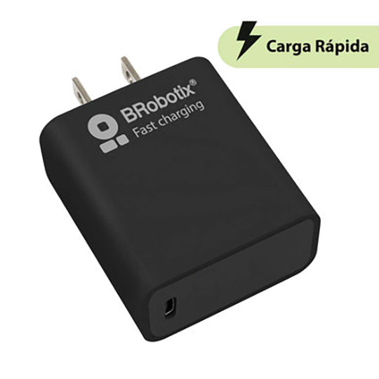 BROBOTIX CARGADOR 20W CARGA RPIDA USB-TIPO C V3.0 NEGRO - Integradores de PC's