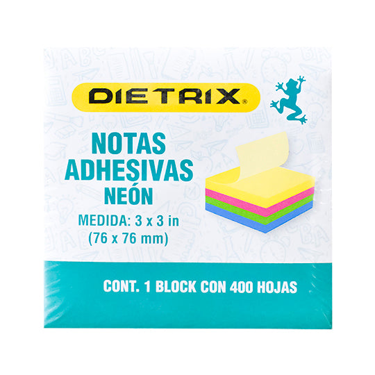 NOTAS ADHESIVAS DIETRIX NEON 3X3 IN 400