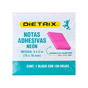 NOTAS ADHESIVAS DIETRIX MIX NEON 3X3 IN