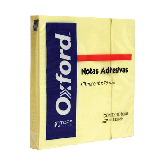 Notas adhesivas Oxford color amarillo 3"
