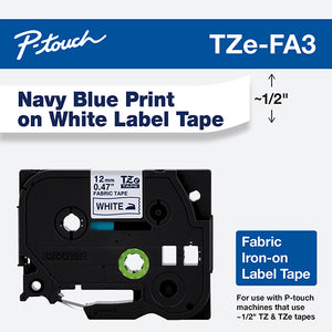 Brother TZE-FA3 cinta para impresora de etiquetas Azul sobre blanco