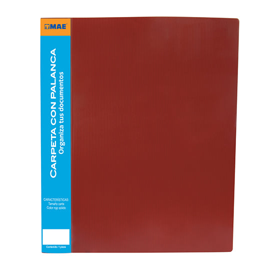 Carpeta tipo palanca, MAE carta rojo.