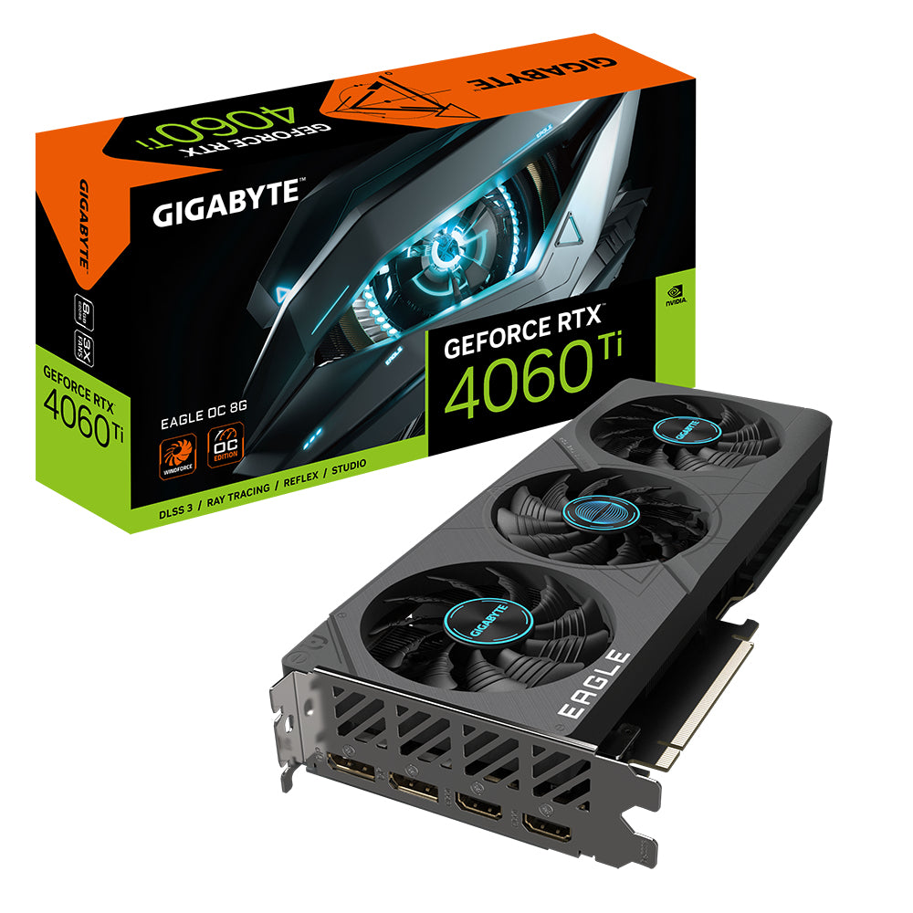 GIGABYTE EAGLE GeForce RTX 4060 Ti OC 8G NVIDIA 8 GB GDDR6, 128 Bit, 7680 x 4320 Pixeles, PCI Express 4.0