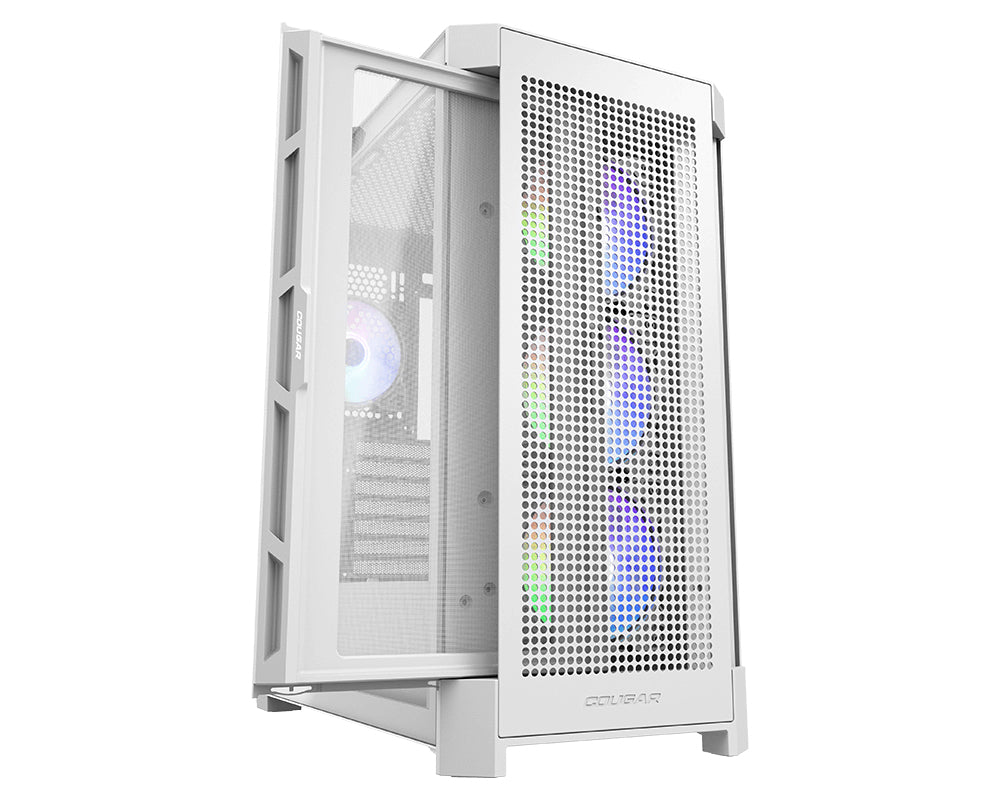 COUGAR CGR-5AD1W-RGB carcasas ordenador Metal, Nylon, Vidrio templado Midi Tower PC Blanco