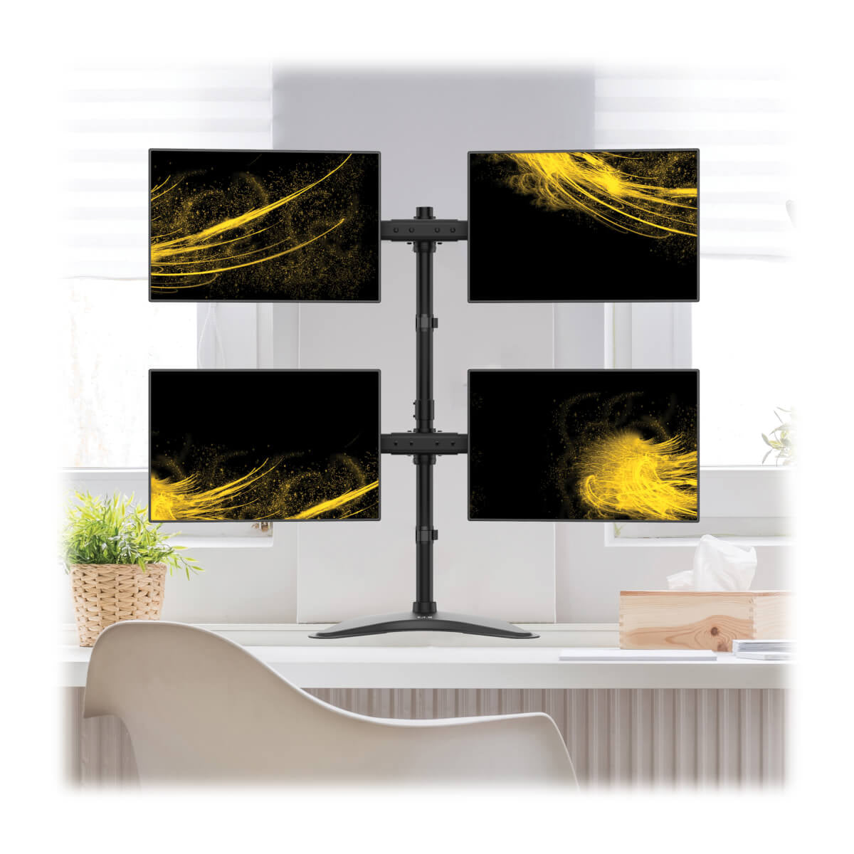 Tripp Lite DDR1327MQ Soporte de Escritorio para Cuatro Pantallas Planas de 13" a 27" Soportes para monitores 4