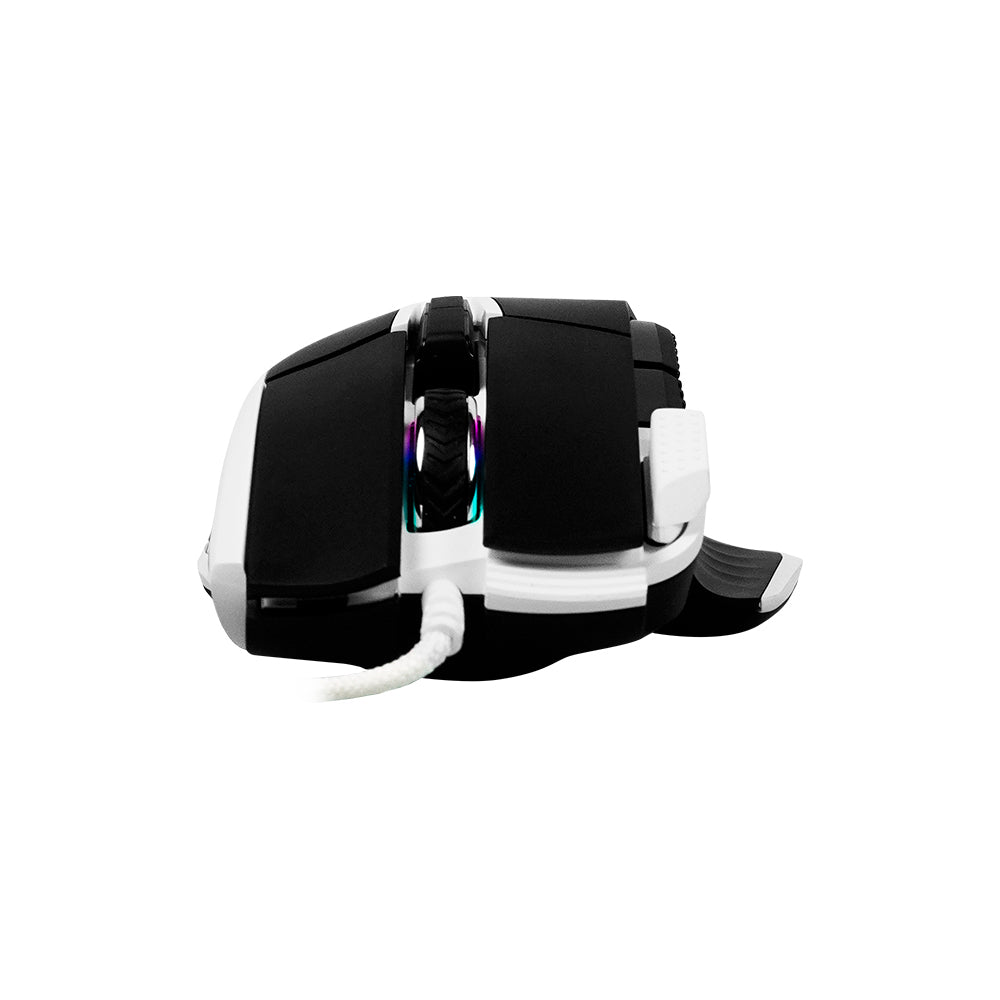 Game Factor MOG602-WH ratón Juego Diestro USB tipo A Opto-mecánica 19000 DPI, Blanco
