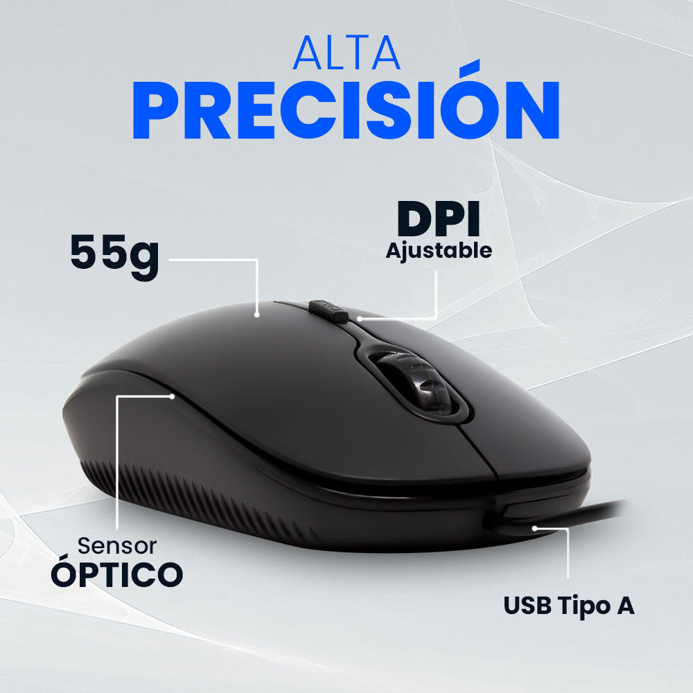 Vorago MO-100 ratón USB tipo A Óptico 1000 DPI