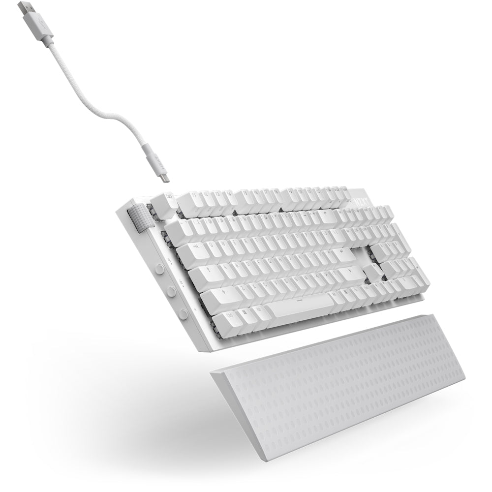 NZXT Function 2 teclado Juego USB Inglés de EE.UU. Blanco, Tamaño completo (100%), Alámbrico, Interruptor de llave óptic