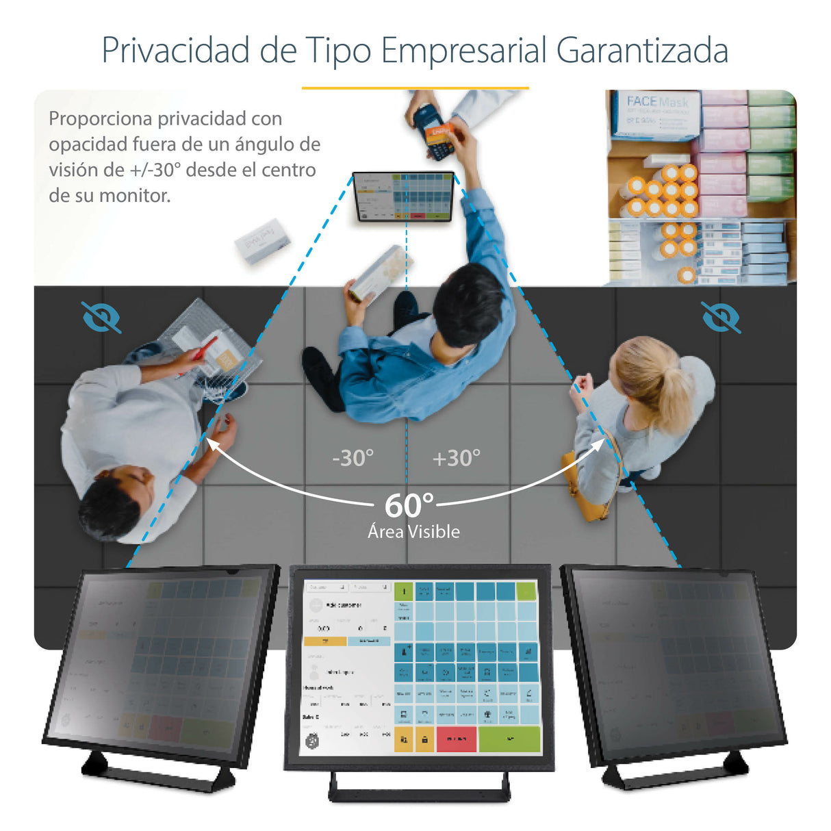 StarTech.com Filtro de Privacidad de 19 Pulgadas 5:4 para Monitor - Pantalla de Privacidad Protector Anti Brillo - Anti