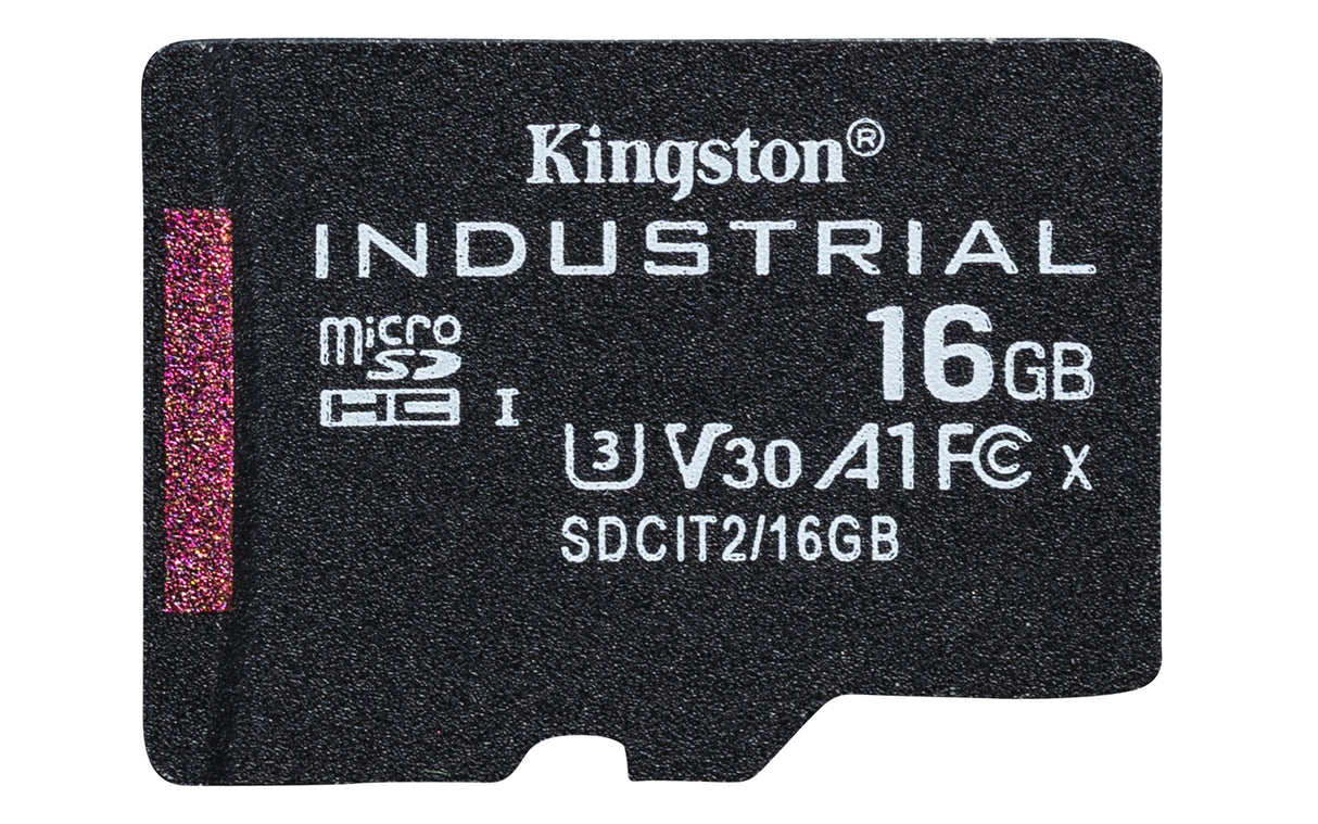 Kingston Technology Tarjeta 16GB microSDHC Industrial C10 A1 pSLC + adaptador SD Memoria Flash 16 GB MicroSDHC 100 MB/s 80 MB/s