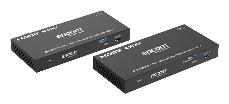 Epcom EPC-EHB150U2 extensor audio/video Transmisor y receptor de señales AV Negro