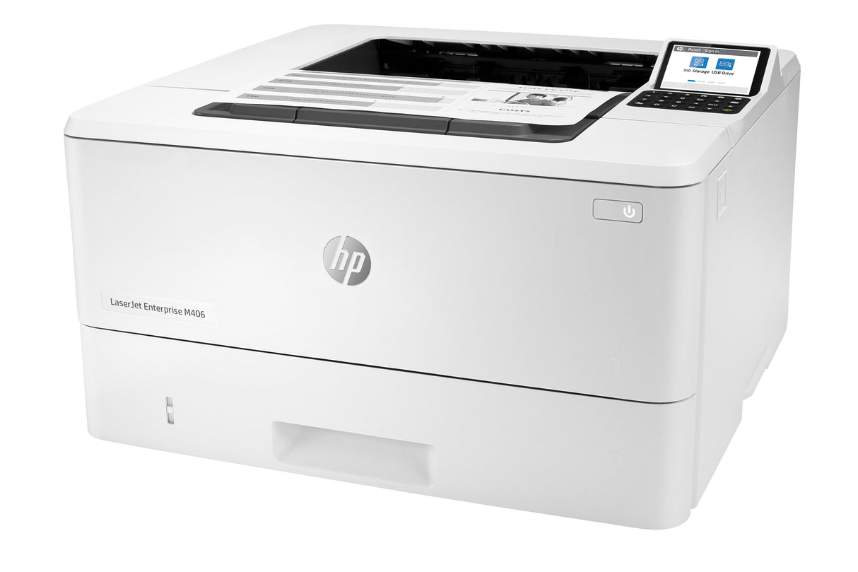 HP LaserJet Enterprise M406dn Blanco y negro Impresora, Solo Ethernet; A doble cara Impresora Laser Blanco