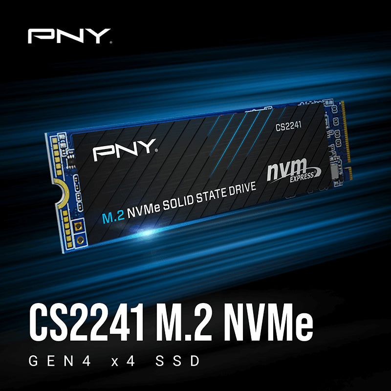 PNY CS2241 1TB M.2 NVME PCI Express 4.0 3D NAND, 5100 MB/s, M280CS2241-1TB-RB