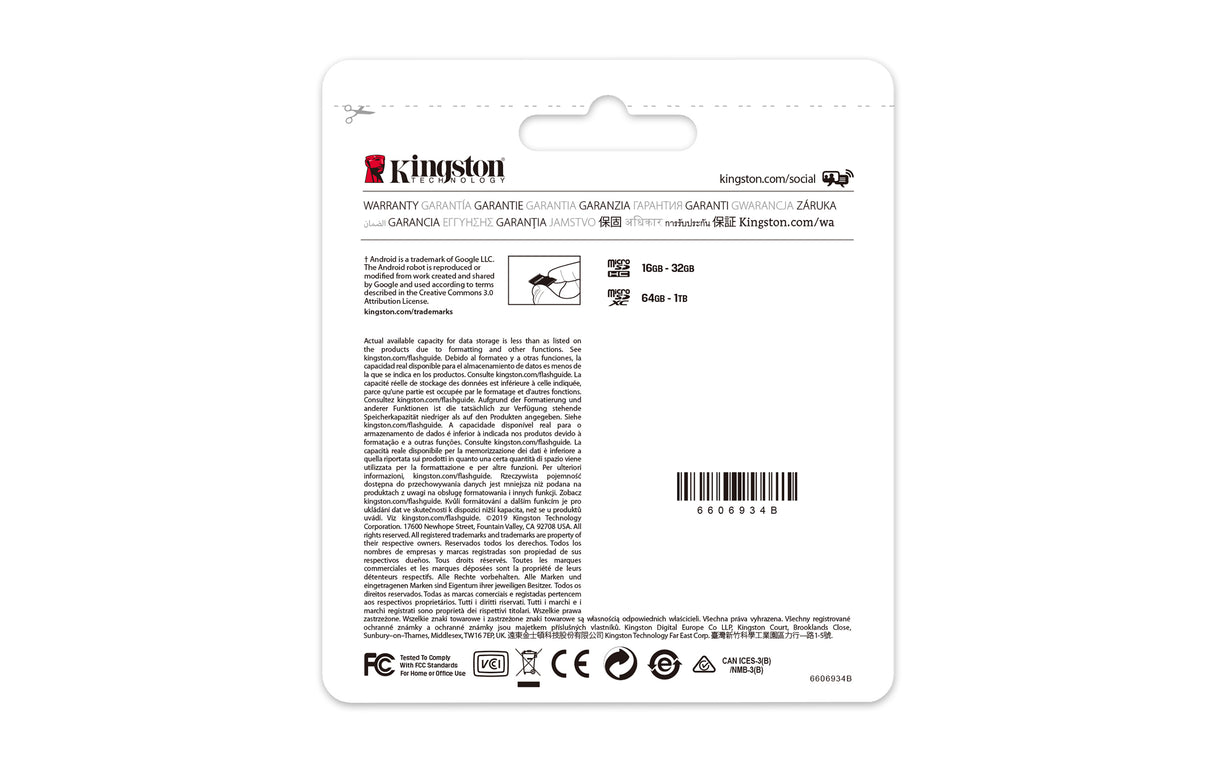Kingston Technology Tarjeta micSDXC Canvas Select Plus 100R A1 C10 de 128 GB + ADP Memoria Flash 128 GB MicroSDXC 100 MB/s UHS-I