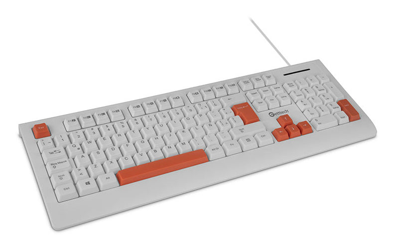 Getttech GGK-ESMWR-02-WH teclado Universal USB Blanco, Tamaño completo (100%), Alámbrico