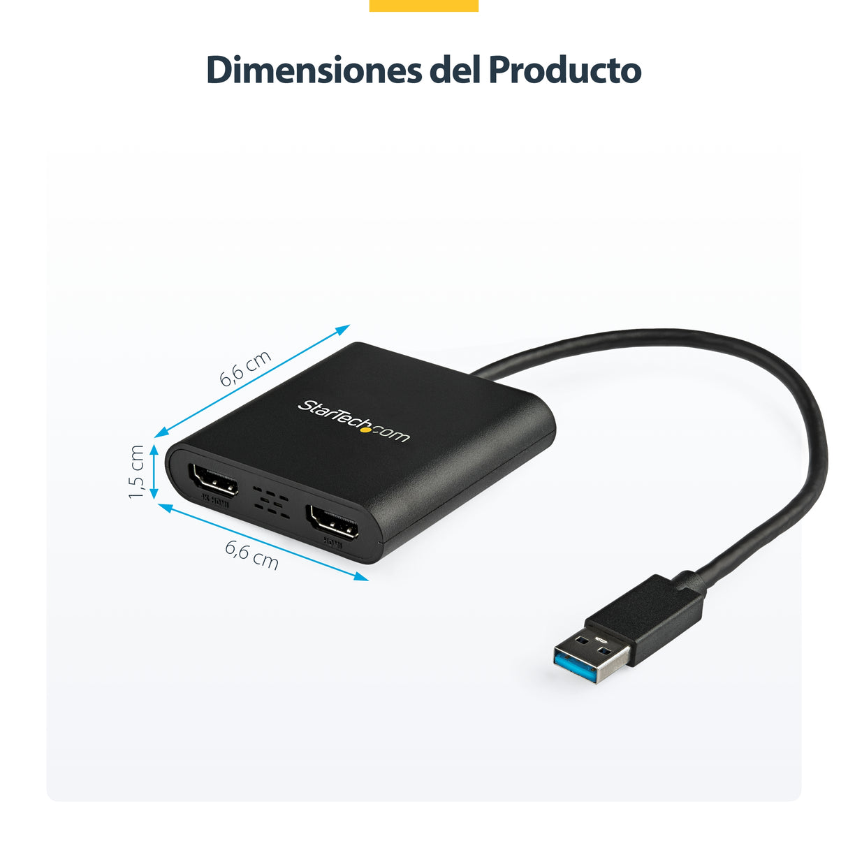StarTech.com Adaptador USB 3.0 a HDMI Doble - 4K 30Hz adaptadores gráficos usb USB tipo A Macho 3.2 Gen 1 (3.1 Gen 1) Si