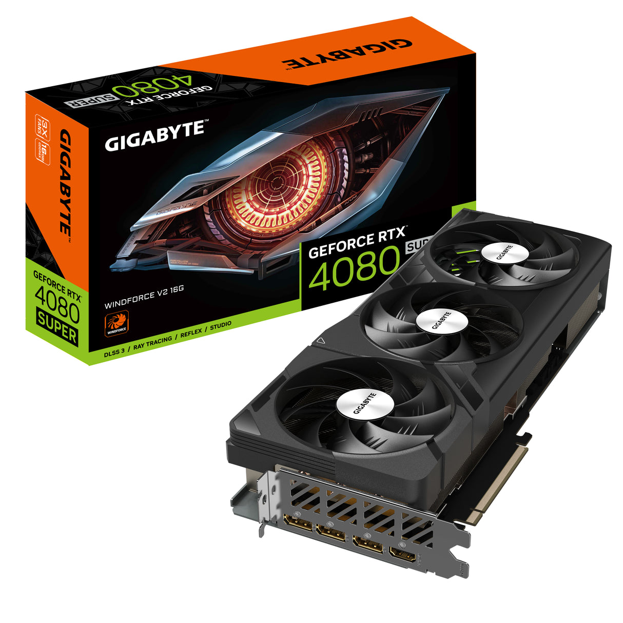 GIGABYTE GeForce RTX 4080 SUPER WINDFORCE V2 16G tarjetas gráficas Si NVIDIA GeForce RTX 4080 SUPER 2550 MHz