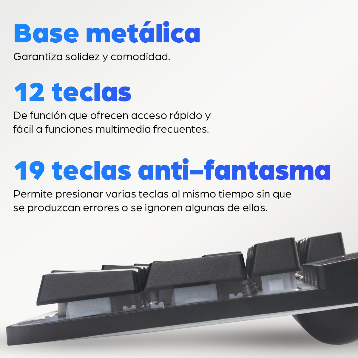 Manhattan Teclado gaming — Edición Base Metálica Teclado Juego Alámbrico USB QWERTY