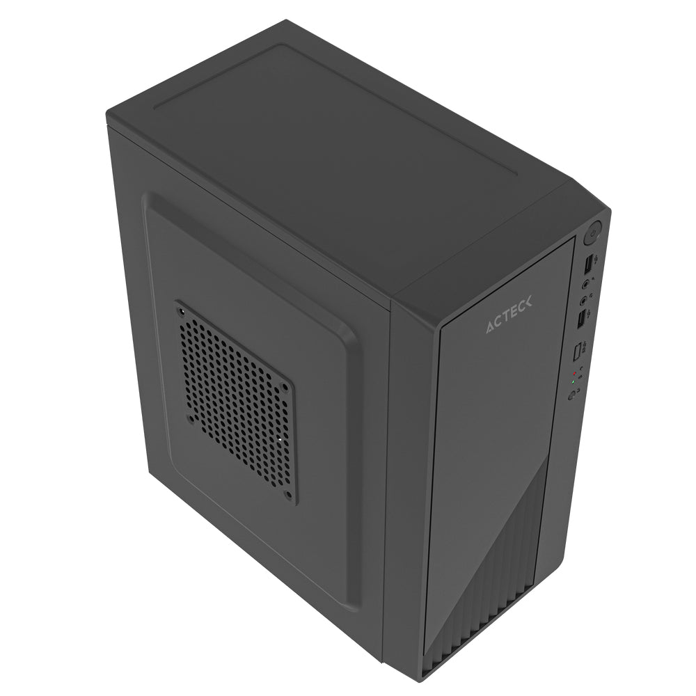 Gabinete ACTECK Compacto Mini Torre | Kioto GC220F | Max MB M-ATX Fuente ATX 500 W | 2x USB 2.0 + Full Metalico + Frente