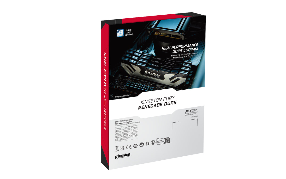 Kingston Technology 24GB 8800MT/s DDR5 CL42 CUDIMM FURY Renegade Silver Memoria RAM Si 42 24 GB 1 x 24 GB
