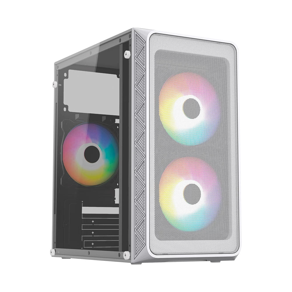 Acteck Doom Pro Mesh GI730M Mini Tower Blanco 600 W, Micro ATX, Mini-ITX, Metal
