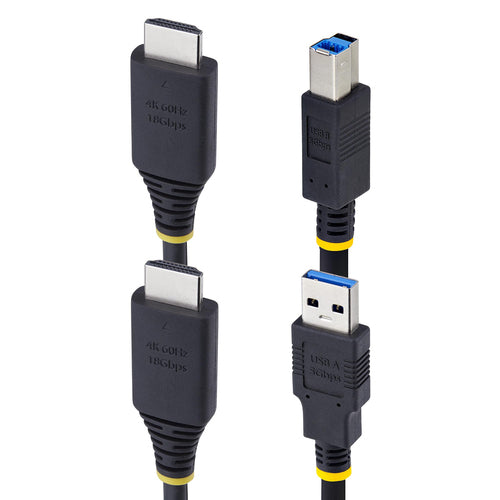 StarTech.com Cable KVM HDMI y USB 3.0 5Gbps de 1,8m - 4K 60Hz - Cable Combo HDMI 2.0 y USB para Switch Conmutador KVM Ca