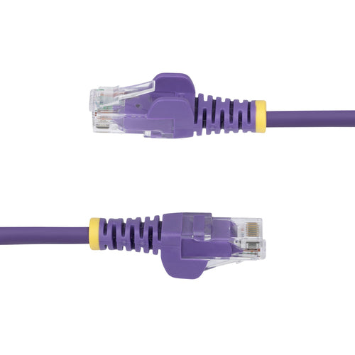StarTech.com Cable de Red Ethernet CAT6 Delgado sin Enganches Morado de 15m - Cable RJ45 Snagless Slim 28AWG - Alambre d