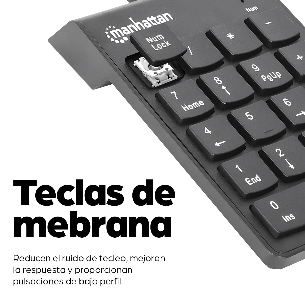 Manhattan Teclado numérico alámbrico Teclado Interruptor de membrana Universal USB 1,29 m