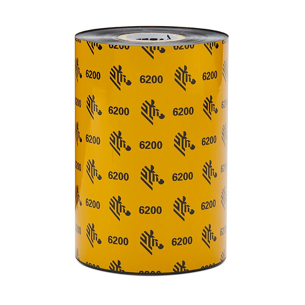 Zebra 6200 Resin Cinta Adhesiva 74 m 48 pieza(s) Negro Resina