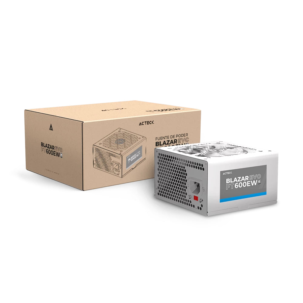 Acteck BLAZAR EVO FT 600E unidad de fuente de alimentación 600 W 20+4 pin ATX ATX Blanco