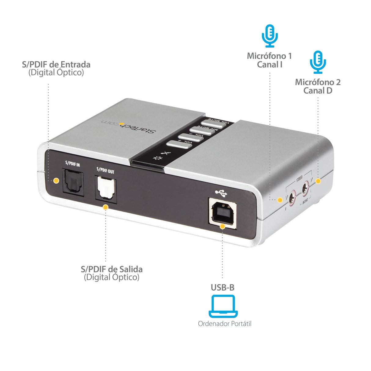 StarTech.com Tarjeta de Sonido 7,1 USB Externa Adaptador Conversor puerto SPDIF Audio Digital Óptico Tarjetas de audio N