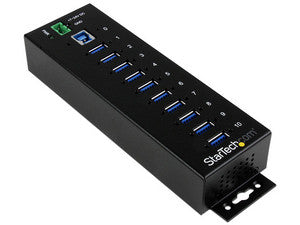 Concentrador USB 3.0 Industrial de 10 Puertos con Alimentación de 12V 5A