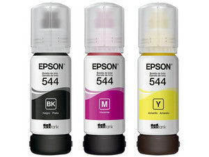 Kit de Botellas de Tinta Epson 544, 70ml, Negro/Magenta/Amarillo